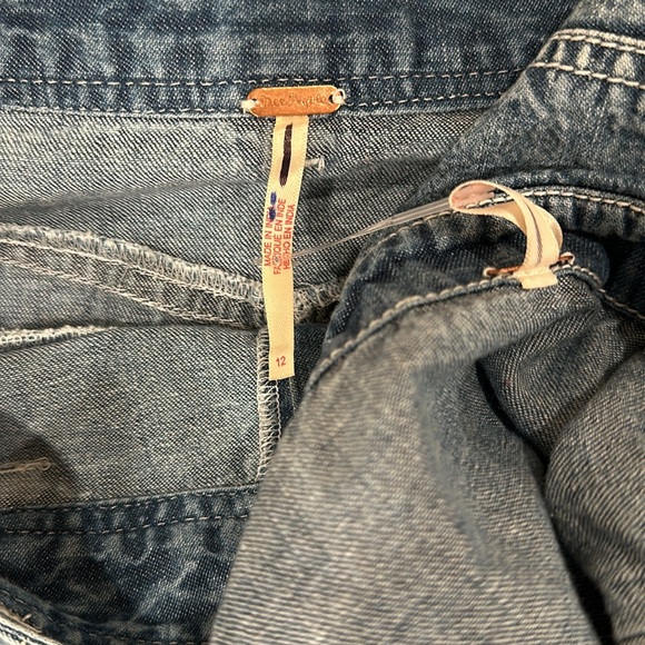 Free People Denim Embroidered Maxi Skirt and Cropped Top Set - Picture 7 of 7